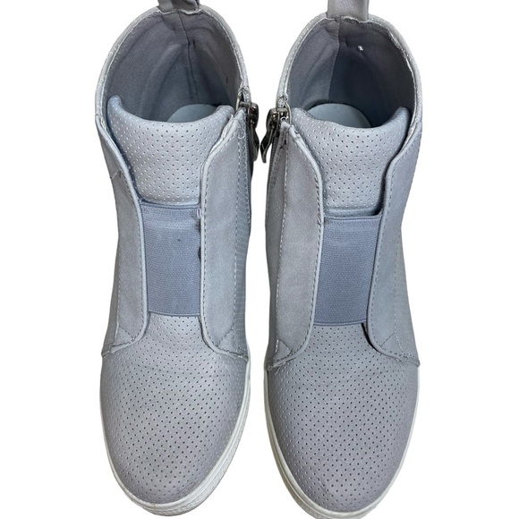 CCOCCI Zoey Wedge Sneaker Light Gray 7.5 Casual Side Zip Ankle Bootie - Picture 6 of 16